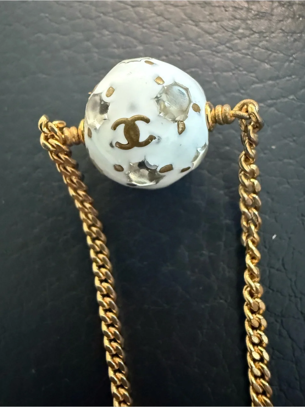 Chanel Vintage Coco Mark 98P Soccer Ball Charm Bracelet